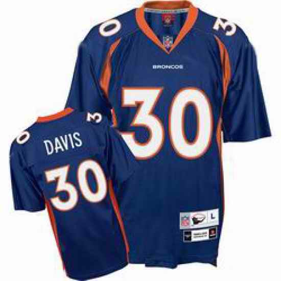 Denver Broncos 30 Terrell Davis Premier Throwback Blue